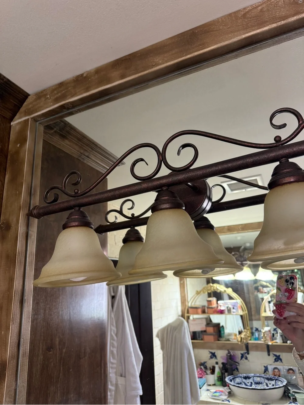 Rustic Bronze 5-Light Vanity Light Fixture by